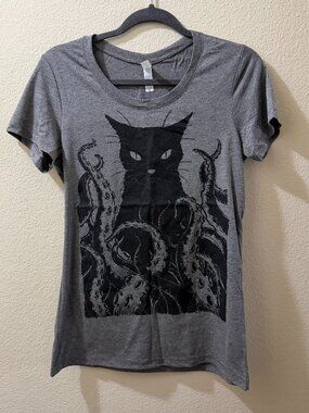 Black Cat Octopus Graphic Tee